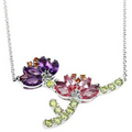 Lotus Necklace Made with Swarovski Gemstones